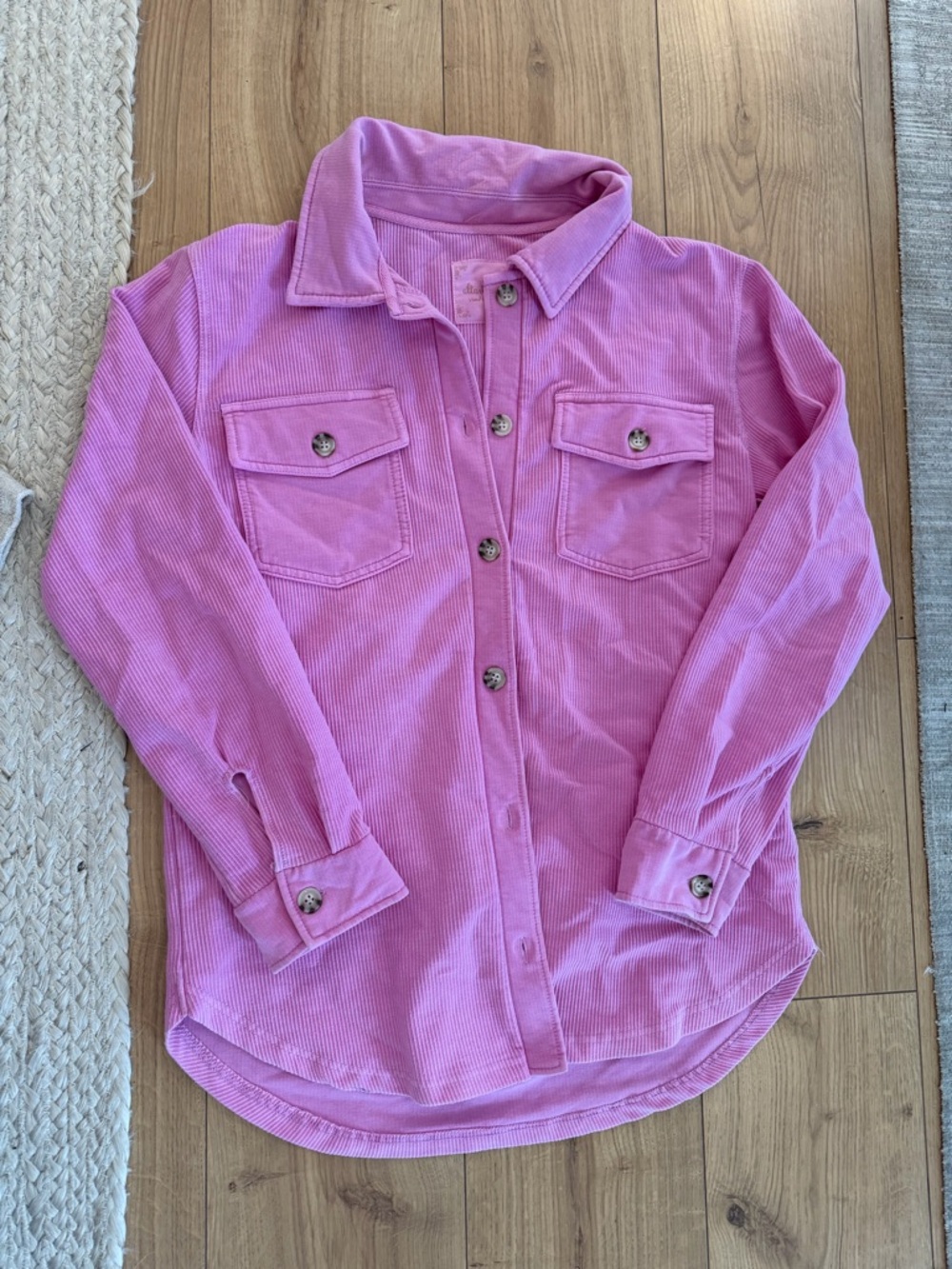 Altar'd State Rose Pink Corduroy Shirt Jacket